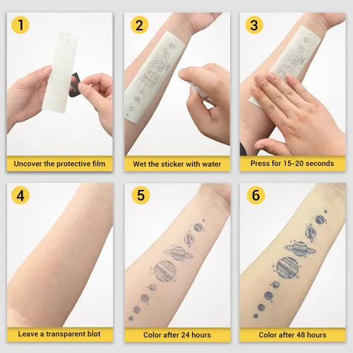 Vista 6 de INKARTLINK Tattoo Tech, 4 hojas de tatuaje semipermanente, tatuajes temporales de diseño artístico para adultos, dura 1-2 semanas, impermeable