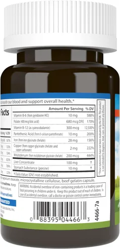 Vista 3 de Carlson - Nutrientes en la sangre, 28 mg de hierro, desarrollo sanguíneo, absorción de hierro y bienestar óptimo, 40 cápsulas