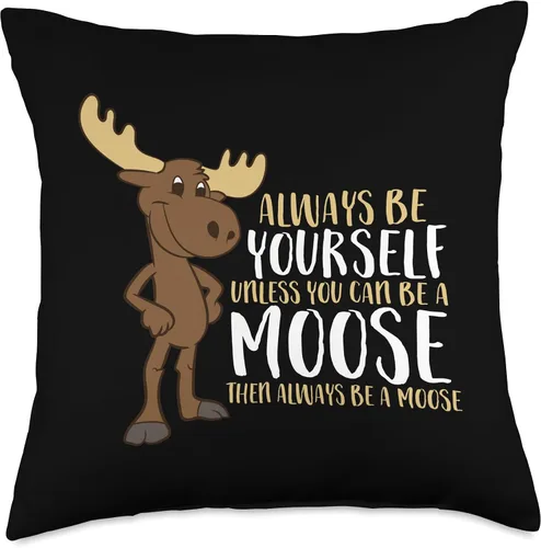 Vista 5 de Cute Moose Gifts And Tees Always Be Yourself a menos que puedas ser un alce almohada de 15.7 x 15.7 in, multicolor