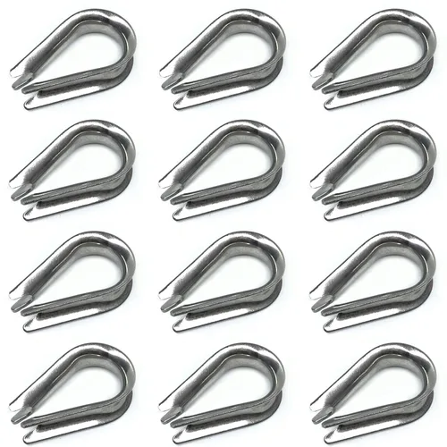 Vista 7 de 50 unidades de dedales de acero inoxidable M3 para cuerda de alambre de 1/8 pulgadas de diámetro