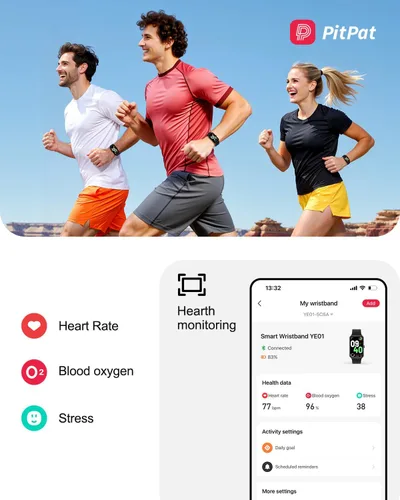 Vista 2 de DeerRun Monitor de actividad física para hombres y mujeres, monitor de salud 24/7 con frecuencia cardíaca y seguimiento del sueño, IP67 impermeable