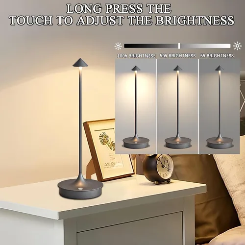 Vista 4 de Cordless Table Lamp Rechargeable Led Desk Lamp Battery Operated Table Lamps Touch Dimmable Lamp Portable Outdoor Table Light for Restaurants and