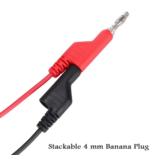 Vista 3 de Sumnacon Juego de cables de prueba de multímetro, enchufe apilable para gancho de prueba, enchufe de plátano a clips de cocodrilo, cable de prueba
