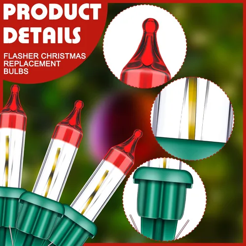 Vista 2 de WILLBOND 6 mini bombillas de repuesto para luces intermitentes de Navidad de 3.5 V/0.17 A, luces incandescentes de repuesto, bombillas de flash