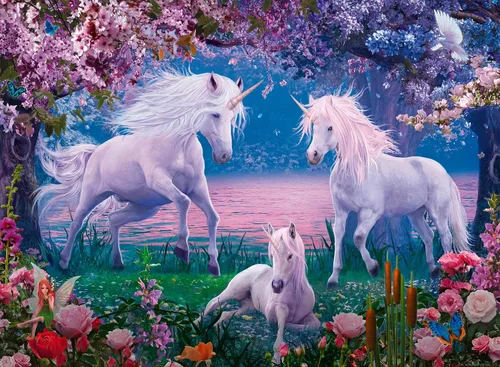 Vista 2 de Ravensburger Puzzle 100 Piezas Encantadores Unicornios-100 Piezas Puzzle para Niños