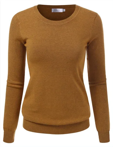 Vista 31 de Suéter Pullover de Punto Suave Premium para Mujer con Cuello Redondo y Manga Larga (S-XXL)
