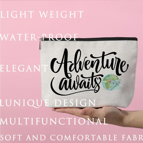 Vista 4 de ZHAMEN Bolsa de maquillaje divertida para regalo de cumpleaños de Navidad - Bolsa de cosméticos, Multicolor 0584, Estampado De Letras