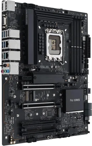 Vista 2 de Pro WS W680-ACE Placa base Intel W680 LGA 1700 ATX para estación de trabajo, 2 ranuras PCIe 5.0x16, DDR5, memoria ECC, LAN de 2 x 2.5 Gb, 3 ranuras