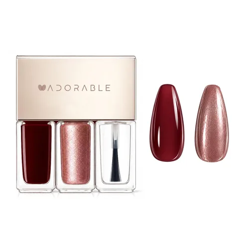 Vista 12 de Juego de esmaltes de uñas rosa coral, juego de 3 piezas a base de agua vegano melocotón y rubor nude con capa superior brillante Uñas frescas