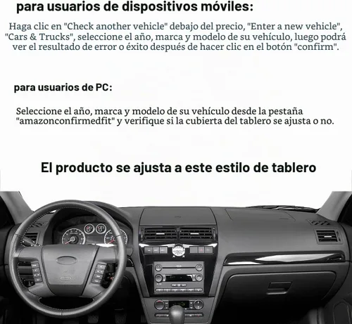 Vista 2 de F114 - Alfombrilla para salpicadero Ford Fusion/Mercury Milan (beige)