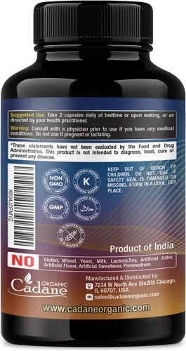 Vista 3 de Organic Cadane Suplemento de berberina 150 cápsulas, con hoja de neem, vinagre de sidra de manzana, VIT D3, E y más, extracto de berberina, apoyo