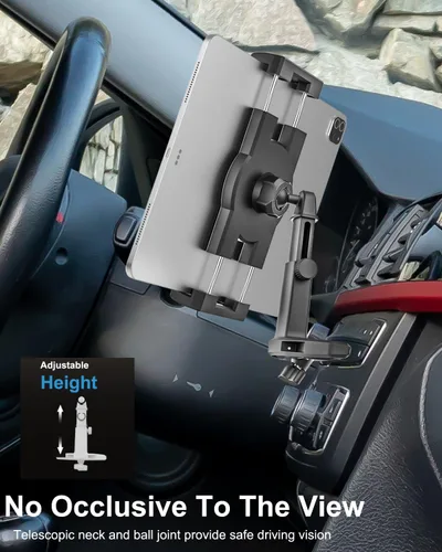 Vista 5 de Soporte para tablet con ranura de CD para automóvil, altura ajustable, soporte para tableta de automóvil, reproductor de CD, bandeja de CD ultra