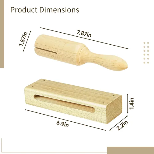 Vista 2 de Portable Percussion Instrument Set – 5 Wooden & 5 Single Tone Blocks, 7.9 X 1.6 X 1.6 Inches, Ideal for Education & Gifting