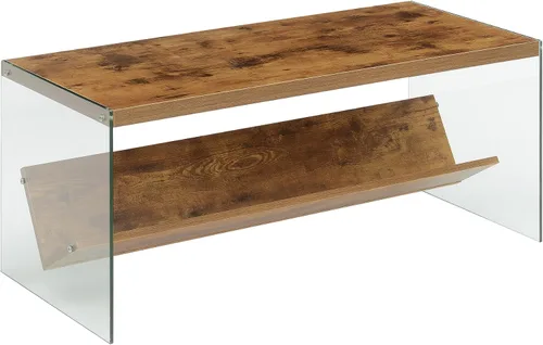 Vista 11 de Convenience Concepts SoHo - Mesa auxiliar, gris desgastado/vidrio Gris(Weathered Gray)