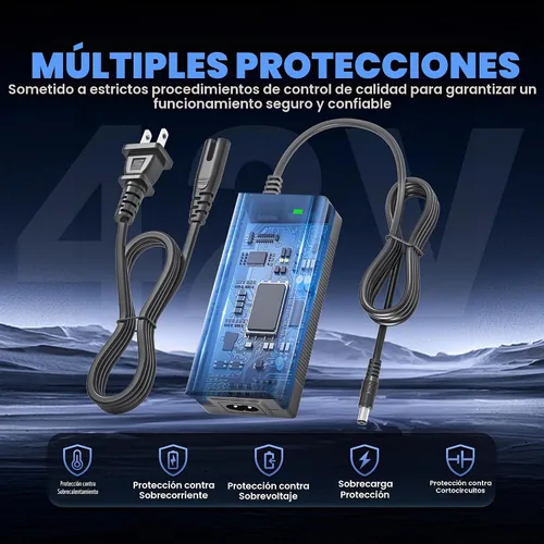 Vista 6 de Cargador de scooter de 42V 2A compatible con Gotrax GXL V2, G2, G3, G4, Apex, Eclipse, Rival, XR Elite, Tour XP, fuente de alimentación eléctrica