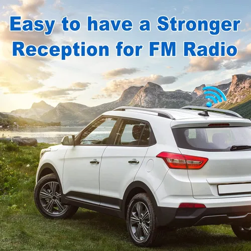 Vista 5 de Eightwood Shark Fin - Antena de radio FM para automóvil, reemplazo universal de antena de montaje en techo para vehículo, automóvil, camión