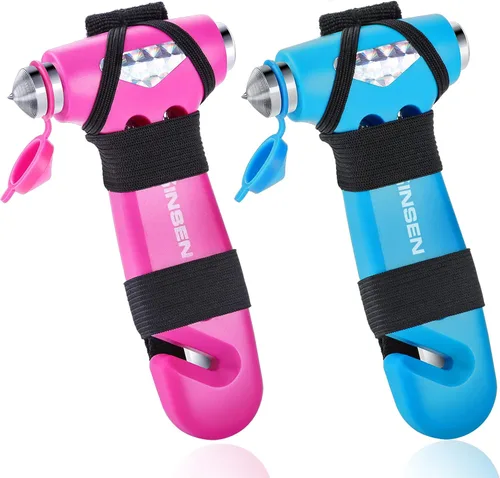 Vista 20 de SENSEN - Cortador de cinturón de seguridad para automóvil, herramienta de emergencia para romper vidrio, kit de escape de martillo de seguridad, 3