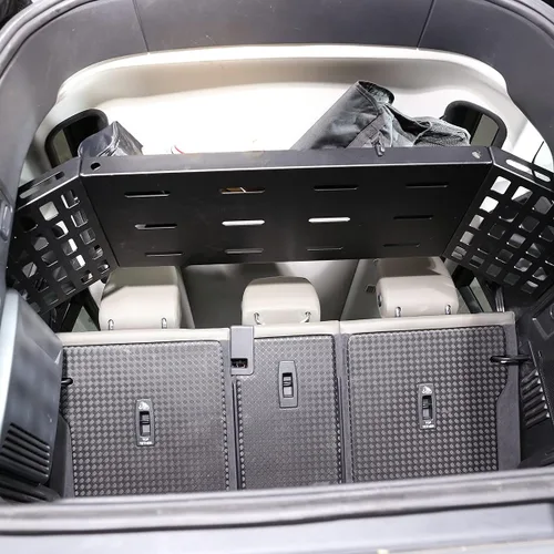 Vista 4 de Soporte de almacenamiento de equipaje de aleación de aluminio para maletero de coche, para Land Rover Defender 110 2020-2022