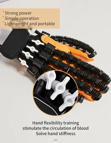 Vista 5 de Guantes de robot de rehabilitación para pacientes con hemiplejia cerebral, equipo de entrenamiento de recuperación de dedos y manos, guante robótico
