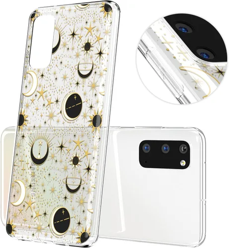 Vista 6 de Funda para teléfono compatible con Samsung Galaxy A73 A72 5G A71 A54 A52 A42 A34 A32 A14 A11 parachoques Celestial Magic TPU Crescent Moon Protector