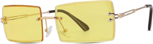 Vista 42 de Gafas de sol rectangulares para hombres/mujeres, gafas de sol pequeñas sin montura cuadrada