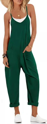 Vista 26 de Ekouaer Overol sin mangas para mujer, overol casual de verano 2-Verde Armada (ArmyGreen)