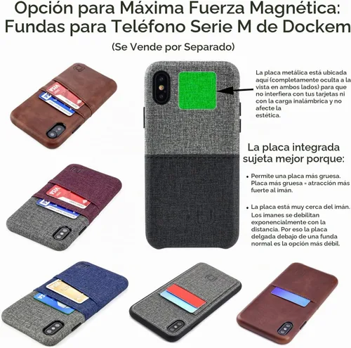 Vista 5 de Dockem DashMini Magno Mount 3.0 Series: soporte magnético para coche para tablero con base adhesiva, cabezal magnético y enchufe de bola giratoria