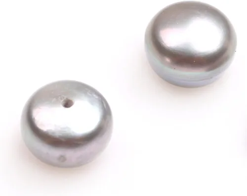 Vista 2 de 27 pares de perlas cultivadas de agua dulce medio perforadas de grado AAA para aretes y fabricación de joyas (gris)