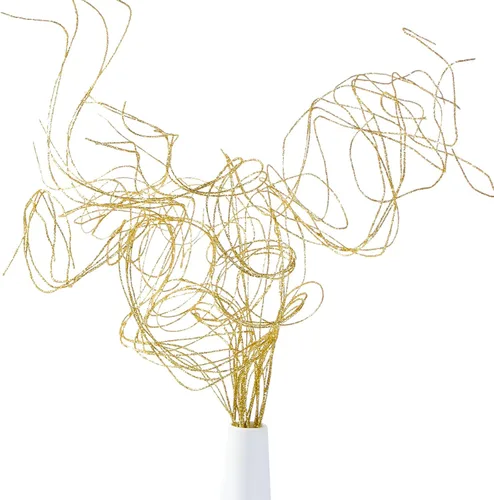 Vista 15 de Ramas Curly Ting Ting con Purpurina Ramas de Navidad Relleno para Jarrones Ramitas Curly Artificiales para Árbol de Navidad Guirnalda Corona