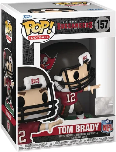 Vista 3 de POP Fútbol: Buccaneers - Figura de vinilo Funko de Tom Brady (Uniforme para el hogar), multicolor, 3.75 pulgadas