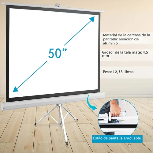 Vista 6 de Pyle PRJTP42 pantalla para proyector de 40", fácil de plegar y guardar, estilo trípode