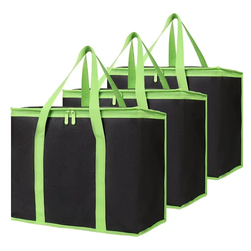 Vista 27 de Paquete de 1 bolsa aislada para entrega de alimentos con parte inferior dura, calentadores de alimentos comerciales XXXL para Uber Eats/Doordash