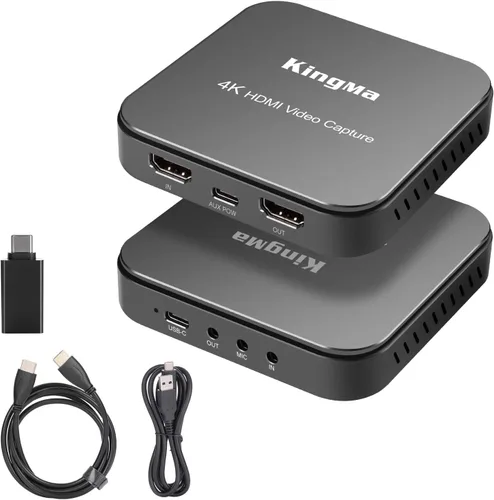 Vista 6 de King Ma Tarjeta de captura de video, 1080P 60HZ USB C a USB 3.0 Tarjeta de captura de audio HD Tarjeta de captura de juegos para TikTok Live