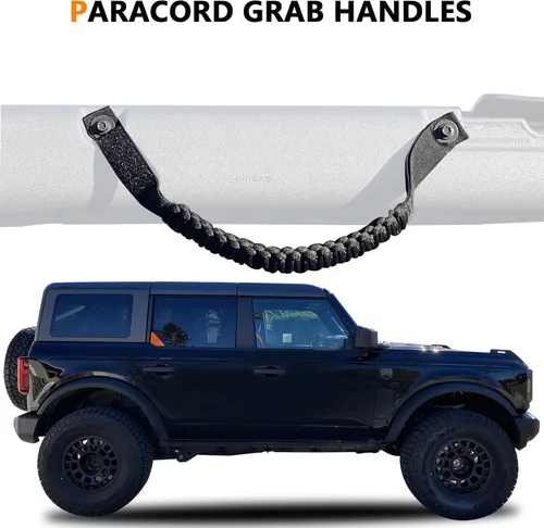 Vista 4 de Asas de agarre de barra antivuelco para Ford Bronco 2021 2022 2023 2024 2025 2 accesorios de 2 puertas y 4 puertas, mango de agarre de paracaídas