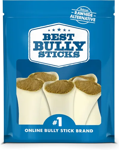 Vista 4 de Best Bully Sticks Huesos rellenos de tocino y queso, de 3 a 4 pulgadas, 5 unidades (paquete de 1) – Golosinas de hueso de perro rellenas de larga