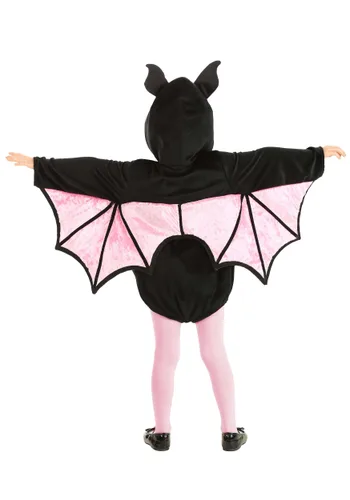 Vista 2 de Disfraz de Murciélago Vampiro para Niña Pequeña en Rosa Multicolor