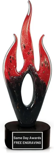 Vista 34 de Premio de Vidrio Artístico Soplado a Mano – Premio Elegante con Grabado Personalizado para Corporativo, Deportes, Jubilación, Reconocimiento
