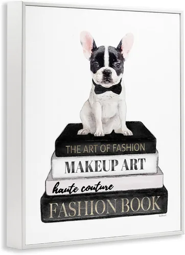 Vista 2 de Stupell Industries Fancy Boston Terrier - Estantería para perros, diseño de Amanda Greenwood