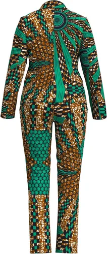 Vista 5 de XIAOHUAGUA Trajes africanos para mujer, conjunto de 2 piezas con estampado de Ankara Fs1496