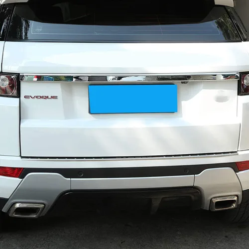 Vista 3 de YIWANG Tiras de decoración de puerta trasera de maletero de automóvil ABS cromadas para Land Rover Range Rover Evoque 2012-2018 Accesorios