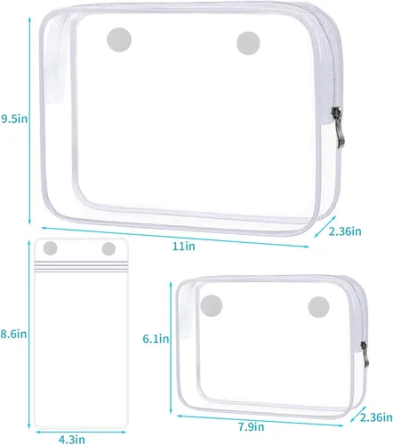 Vista 3 de Bolsa de inserción para bolsa de playa, 3 paquetes de bolsas interiores para accesorios de bolsa de playa, bolsas impermeables con cremallera