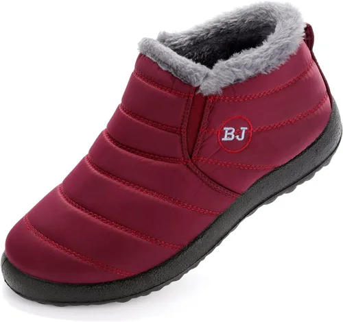 Vista 10 de VYKF Botas de nieve para mujer Botines de invierno cálidos con forro de piel antideslizantes Botas de tobillo para exteriores Botas cómodas