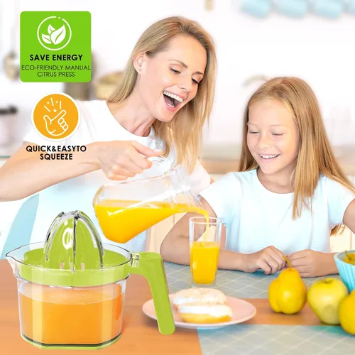 Vista 4 de Exprimidor de limón, exprimidor de manos de cítricos multifuncional, exprimidor de limón y lima con mango de agarre cómodo desmontable, capacidad