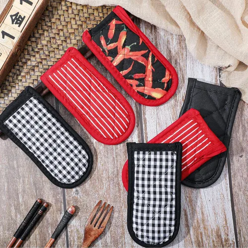 Vista 6 de Geiserailie 8 piezas de funda de hierro fundido para mango de sartén resistente al calor, soportes antideslizantes para ollas, asas lavables a