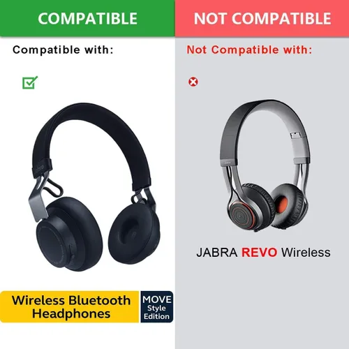 Vista 2 de Defean Protein - Almohadillas de piel para auriculares Jabra Move / 25h También para auriculares Plantronics BackBeat FIT 505 500, piel
