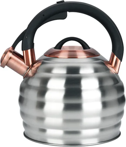 Vista 9 de Tetera de Té para Estufa Superior con Silbato, Tetera de 3.2 Quarts de Acero Inoxidable con Asa Ergonómica Resistente al Calor