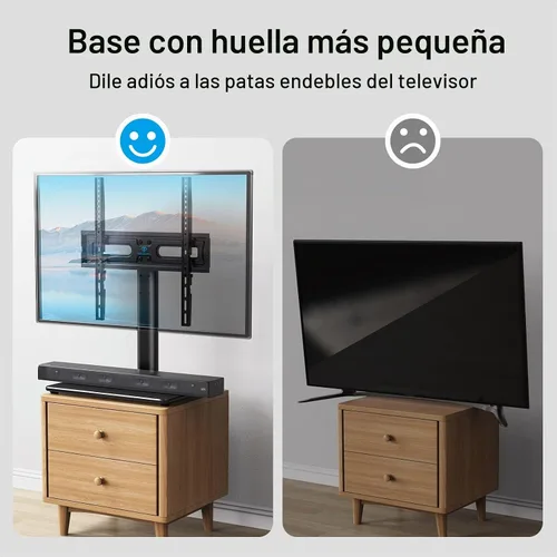 Vista 7 de PERLESMITH - Soporte universal para TV de mesa para televisores LCD LED OLED 4K de pantalla plana de 32 a 65 pulgadas - Soporte de TV de altura