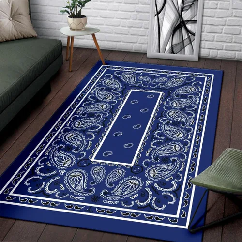 Vista 3 de Alfombra bandana personalizada, alfombra de área para decoración del hogar, alfombras para sala de estar, dormitorio, comedor (alfombra bandana 06)