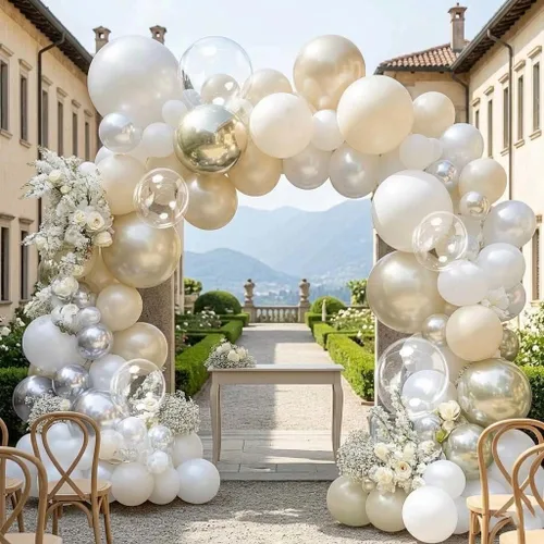Vista 13 de Black Purple Balloon Arch Double Stuffed Purple Silver Foil Balloon Kit