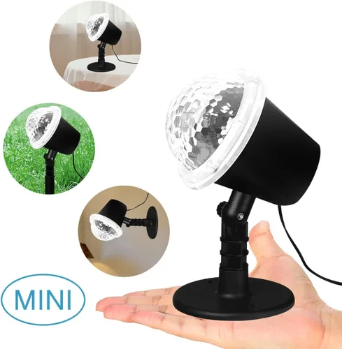 Vista 2 de Proyector de luz LED 2 en 1 de Navidad con enchufe impermeable, efecto de movimiento, montaje en pared para salón de baile de jardín, fiesta